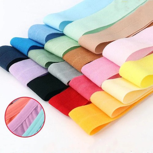 2cm*10M Solid Fold Over Elastic Ribbon FOE Trim for Elastic Headbands Hair Ties - Picture 5 of 24