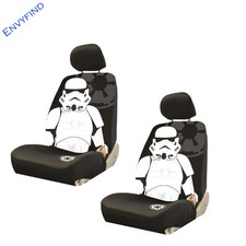 New Front Lowback Seat Covers Disney Star Wars Storm Trooper White Pair