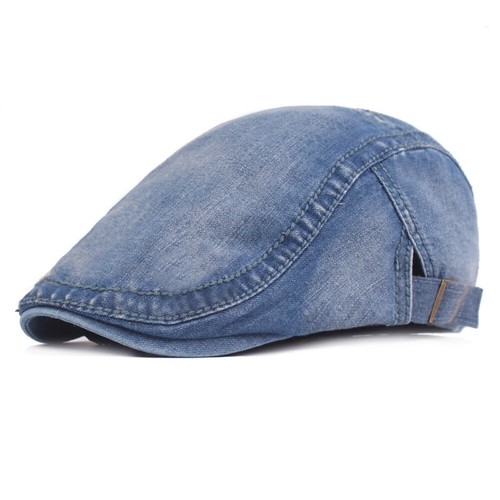 Herren Klassische Kappe Denim Baskenmütze Hüte Freizeit Zeitungsjunge Fahren Golf Verstellbare Kappen - Bild 8 von 10