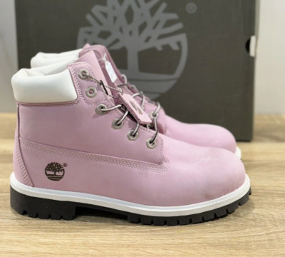 Timberland Boots Stiefel Rosa Weiß 36 Leder Wildleder Grau