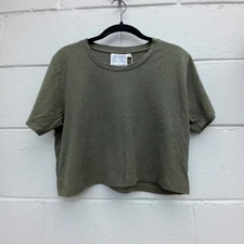Jungmaven Super Cropped Lorel T Shirt Olive Green Hemp Organic Cotton Small NWT