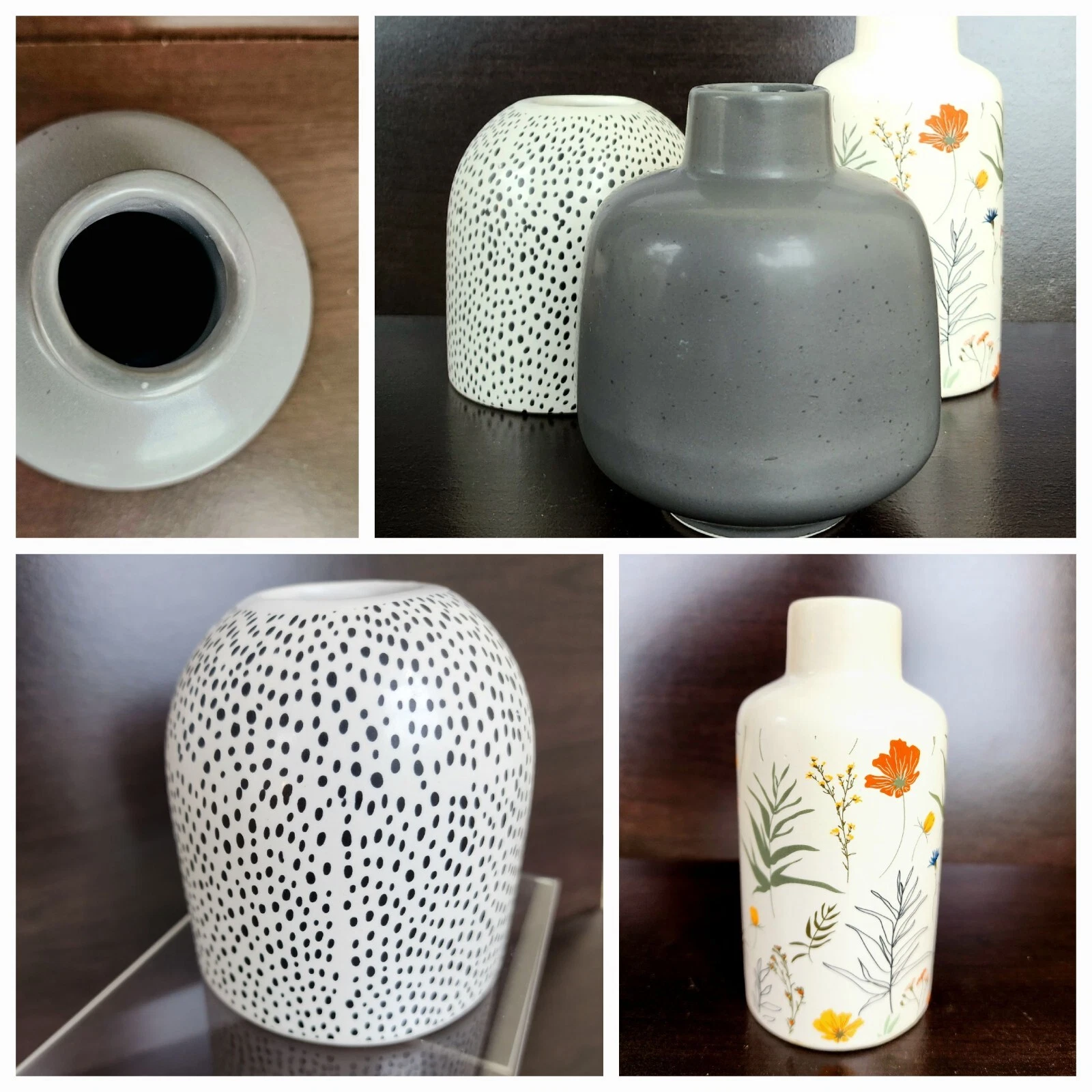 3 Ceramic Vase Small Vases modern cozy floral polka dot minimalist city design