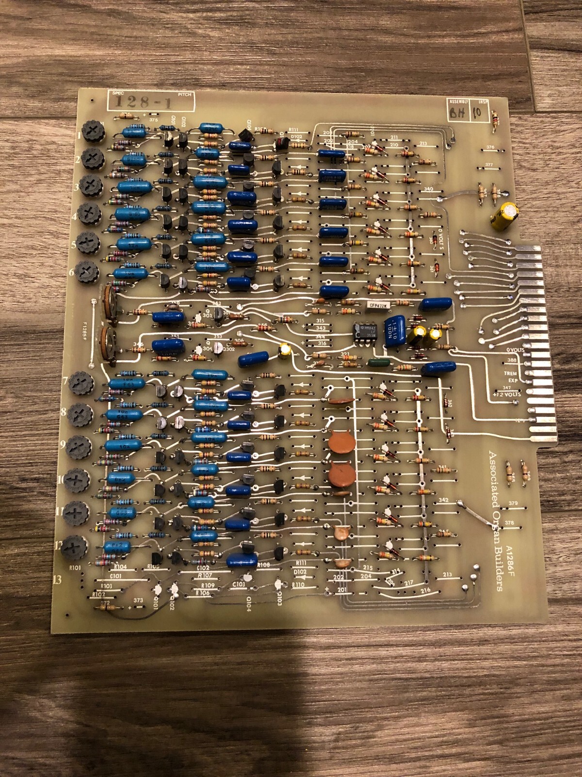 Vintage AOB Associated Organ Builders Pipe Organ Circuit Board A1286F
