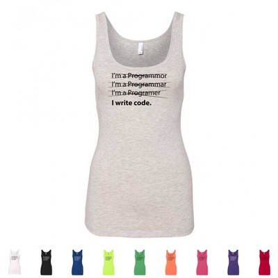 I Write Code Funny Computer Programmer Developer Nerdy Womens IT Tank Tops