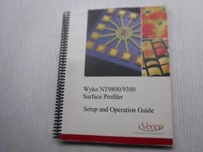 Veeco Wyko NT9800/9300 Surface Profiler Setup And Operation Manual 980-299