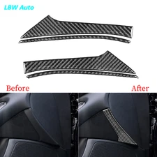 For Infiniti Q50 14-20 Real Carbon Fiber Interior Front Door Speaker Side Strips