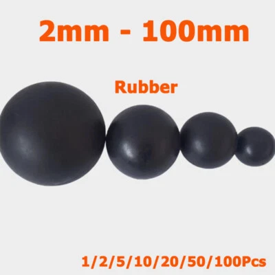 Schwarz Rund Vollgummiball Hüpfbälle Trainingsball Durchmesser 2mm -100mm - Bild 1 von 4