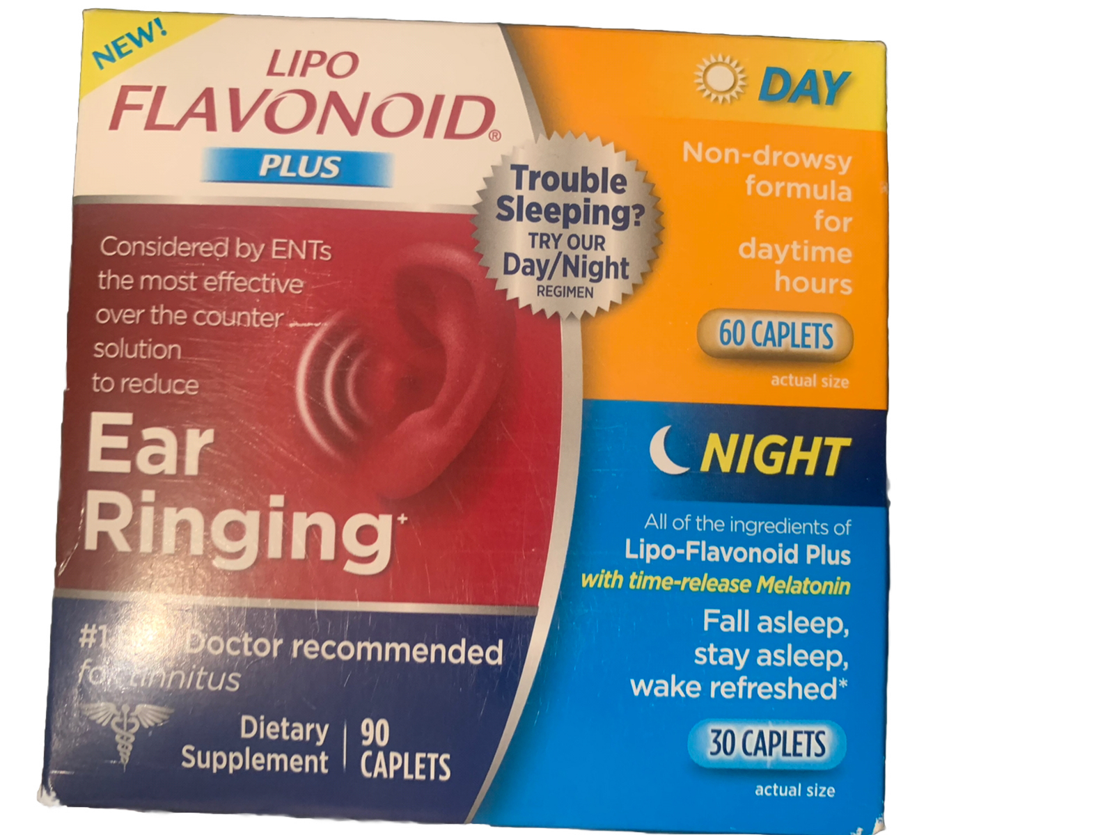 LipoFlavonoid Plus Ear Ringing Day + Night Kit 90 Caplets (60+30) 1/25 889476516303 eBay