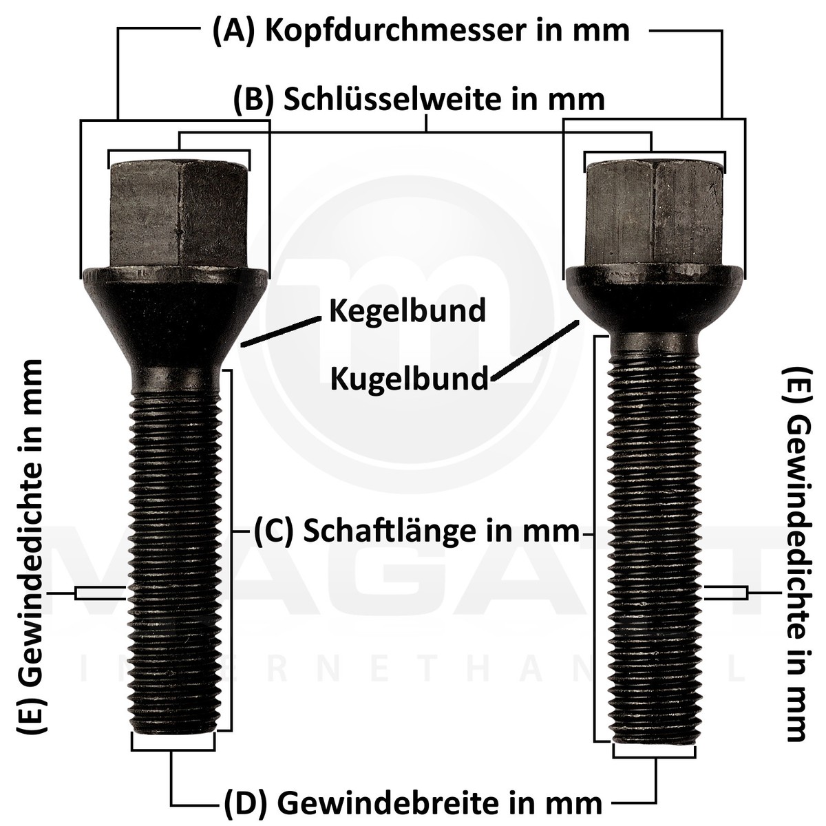 Felgen Schrauben 27mm 20x Radschrauben M14x1,5 27mm Produktbild-Vorschau 3