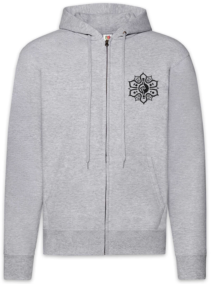 Aztec Flower I Zipper Hoodie Aztecs Tattoo American Indians Tribe Symbol Sign