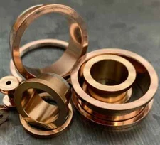 PAIR Rose Gold Screw Fit Tunnels Plugs Ion Plated Steel Earlets Guages Gauges