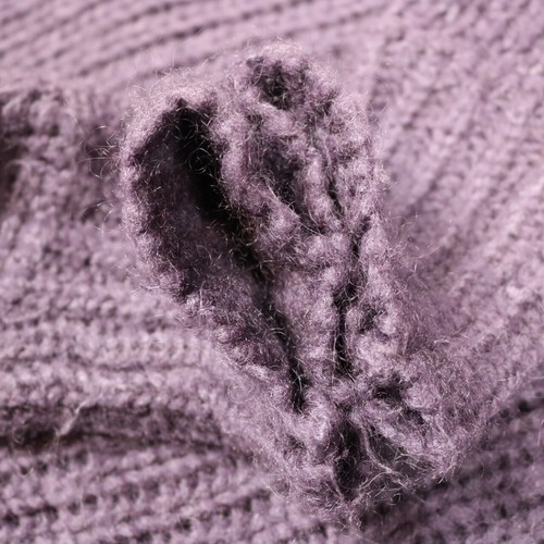 American Eagle Outfitters 10% Mohair 15% Wool Knit V Neck Sweater Purple M - Picture 9 of 19
