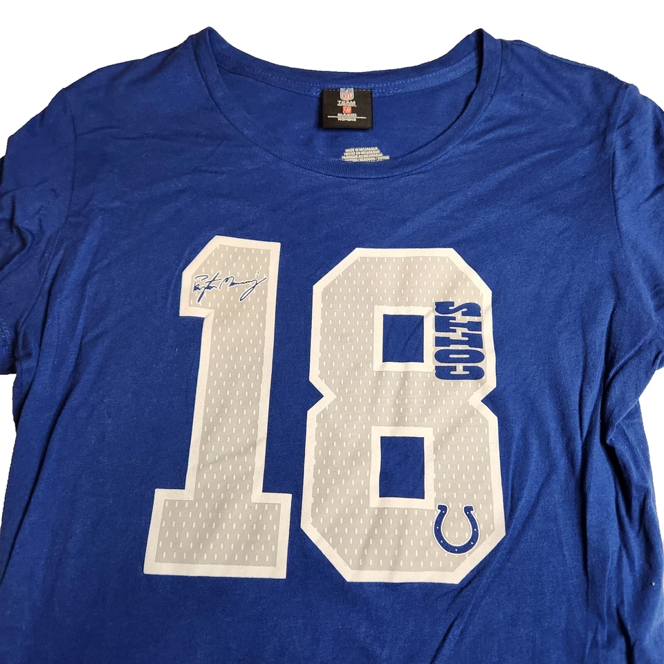 Camiseta para mujer Indianapolis Colts talla L azul #18 ropa del equipo de la NFL Payton Manning Foto 2 de 4