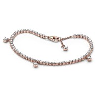 Pandora 582401C01 Tennisarmband Funkelnde Tropfen 14K Rosé Vergoldet 16 Cm