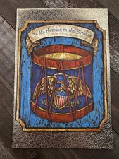 Vintage “To My Husband on His Birthday” Patriotic Drum Card  Nostalgia Gift