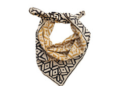 Organic Cotton Bandana Scarf: Hand Block Print Paisley Design
