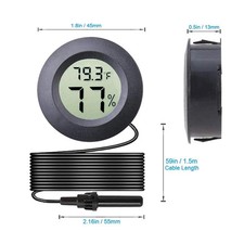 Mini Digital Round Hygrometer Thermometer W/Probe LCD Display USA SELLER