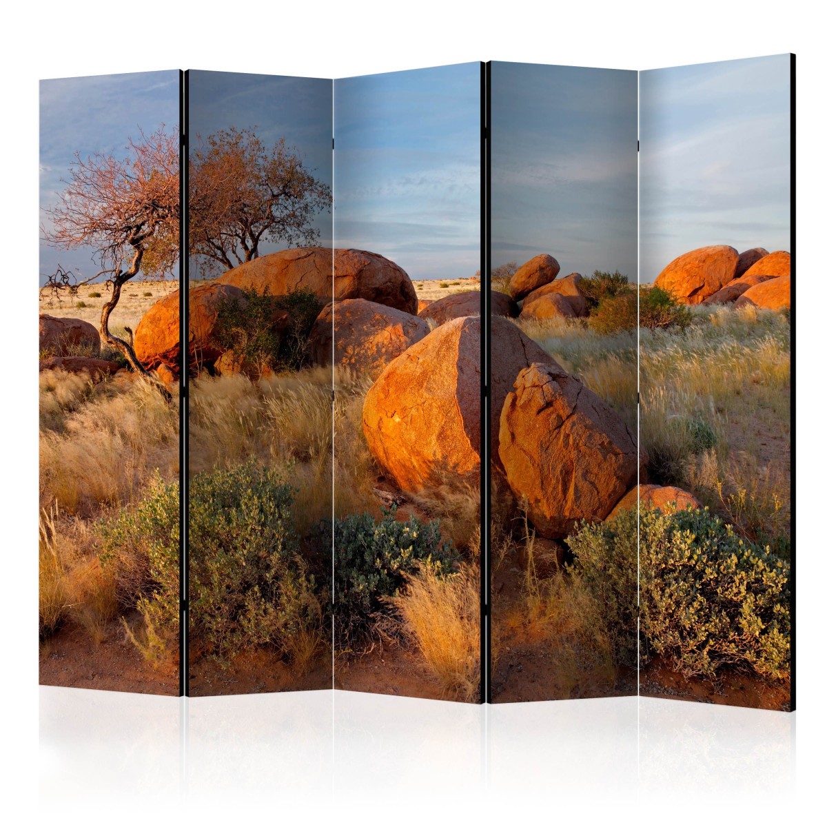 Paravent 5 volets Namibia 172x225cm pour créer un coin bureau au salon