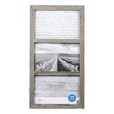 Mainstays Triple Opening 4" x 6"Rustic Gray Linear Gallery Collage Picture Frame