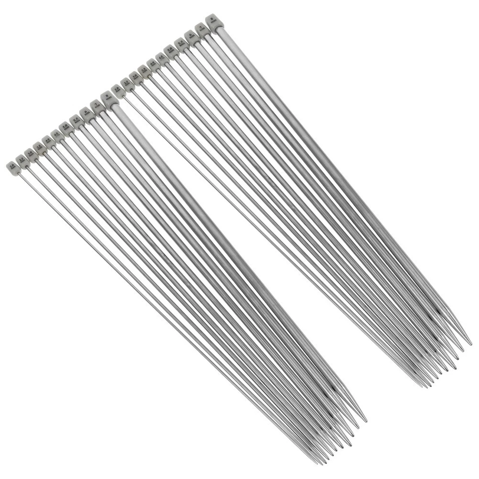 30 Paare von 36 cm langer Edelstahl gerade einzelne spitze Stricknadeln