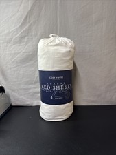 Cozy House Luxury Bed Sheets Bamboo Viscose Blend 4 Piece Set Cal King-White