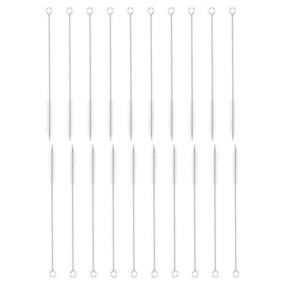 20Pcs Straw Cleaner Brush Set 8 Inch Length 8mm OD Nylon Bristles White