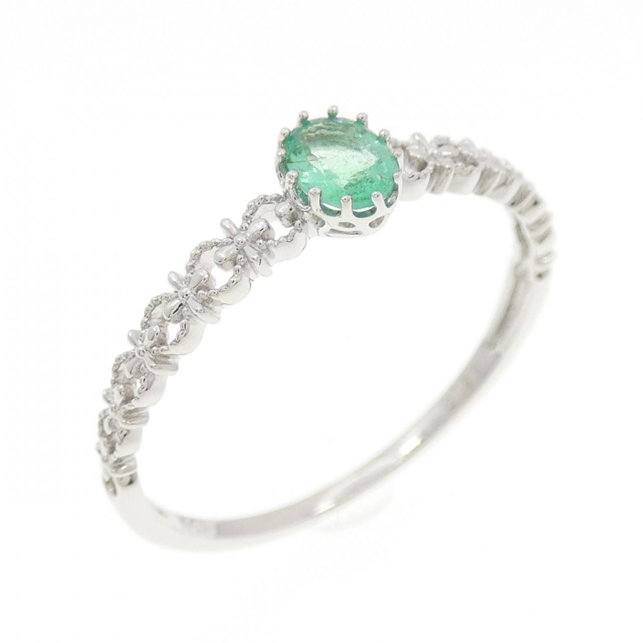 Authentic K10WG Emerald Ring 0.15CT #230-000-431-9190