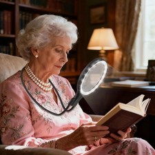 NZQXJXZ Large Hands Free Magnifying Glass with Light Stand for Reading Full Book
