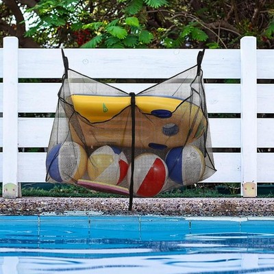 Pool Schwimmer Spielzeug Aufbewahrungstasche Universal Atmungsaktiv für Schwimmringe Zaun Fitnessstudio