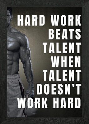 Hard Work Beats Talent Poster Gerahmt Wandbild Poster Leinwanddruck Bild