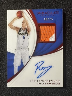 2018-19 Panini Immaculate Kristaps Porzingis Acetate GU Patch Auto Red /25