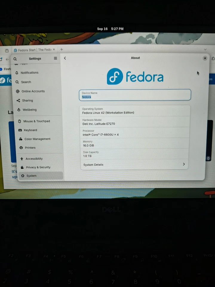 Fedora Linux Workstation 43 | Dell Latitude laptop (1TB SSD, 16GB RAM, Backlit) - Image 2 of 4