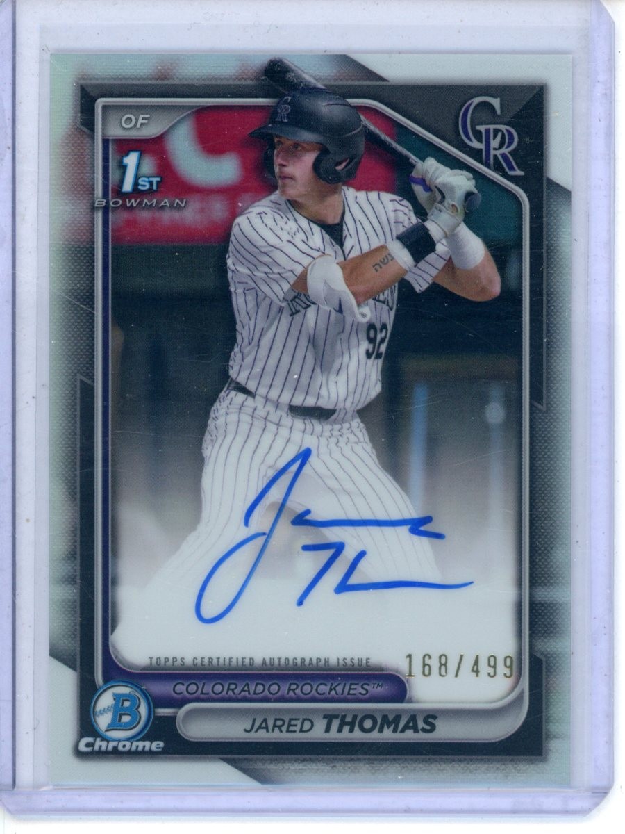 2024 Bowman Draft Chrome 1st Jared Thomas Prospect Auto Refractor #/499 AA544