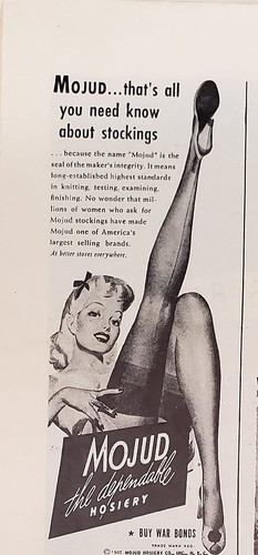 Mojud Stockings 1943 Print Ad Ephemera Wall Art Decor War Bonds