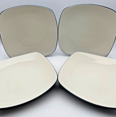 Set of 4 Noritake Colorwave Blue/Cream 8484 Salad/Luncheon Plates 8  '' Stoneware