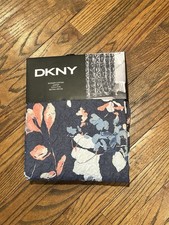 DKNY Jasper Blue Floral Fabric Shower Curtain Crinkle Fabric 72" x 72" NWT