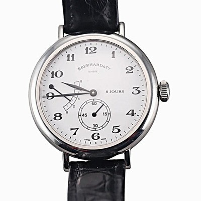 Eberhard 8 Days Power Reserve Steel Manual Wind Watch 21017