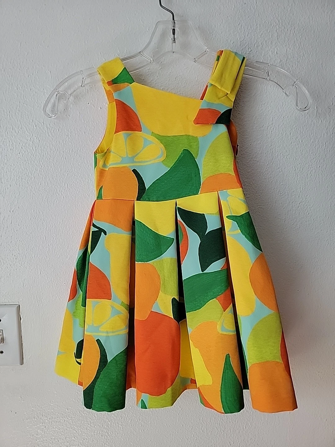 Abel And Lula Kids Dress Size 4 Citrus Fruit Sleeveless Pleated New $96
