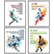 Inspirational Soccer Room Decor - Set of 6 Motivational Wall Art Prints 8x10...