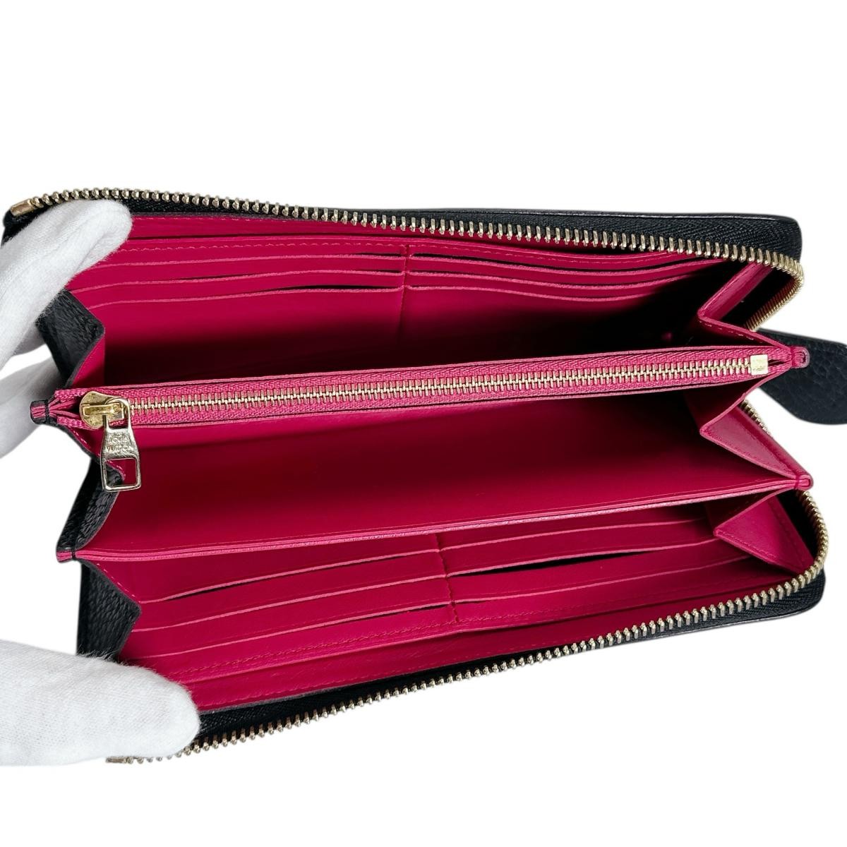 Louis Vuitton Portefeuille Tricolor Leather Zipper Wallet Black Used thumbnail 11