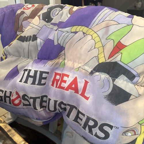 Vintage 1980s The Real Ghostbusters Kids Sleeping Bag Cartoon Camping - Picture 1 of 1