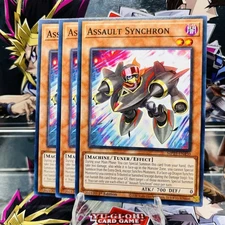 3x Yugioh Playset Assault Synchron MP25-EN450 Common 1st Ed Near Mint