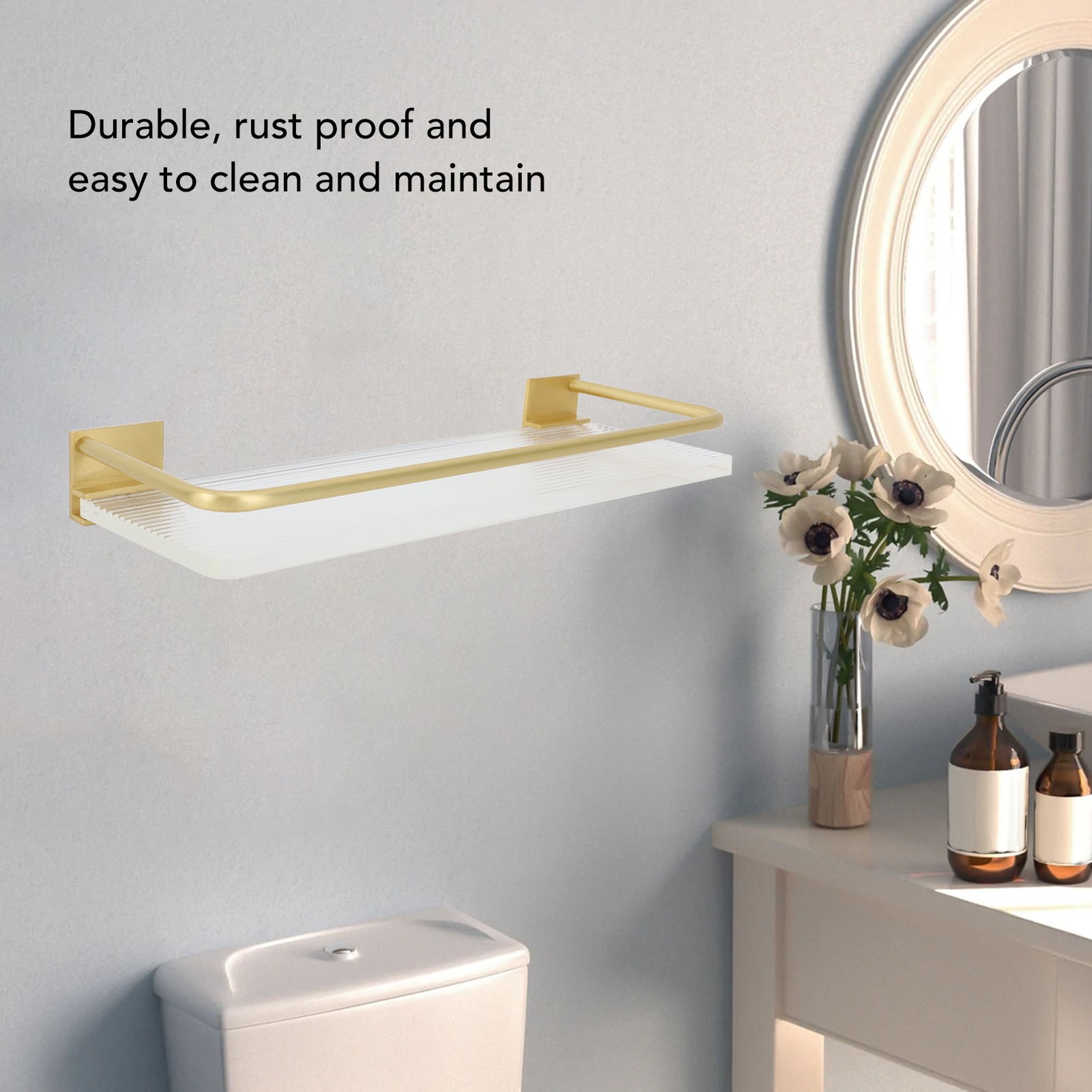 30cm Bathroom Wall Mounted Shelf Space Aluminum Acrylic Towel Rack For Small Bat