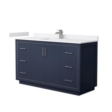 Wyndham Collection WCF1111-60S-VCA-MXX Icon 60" - Dark Blue / White Cultured