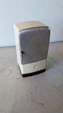Dollhouse Refrigerator Cream Plastic & Silver Metal Retro Style 