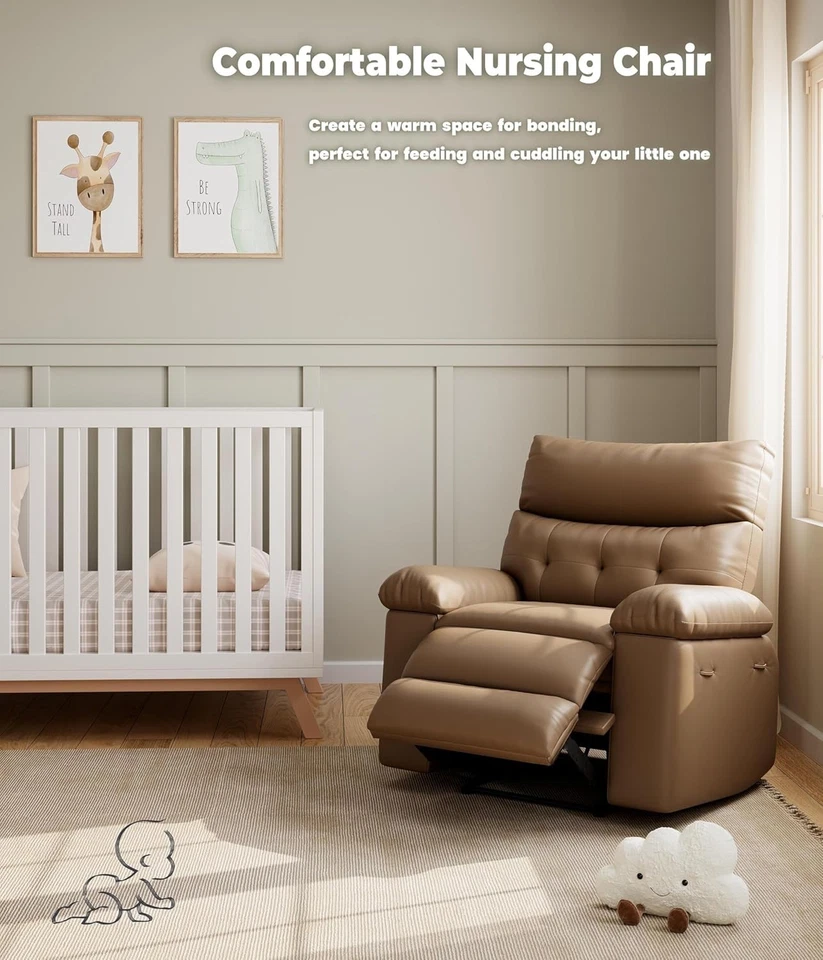 Sillas reclinables manuales de cuero PU de gran tamaño con esponja 1,5X 22" de ancho de asiento Foto 3 de 4