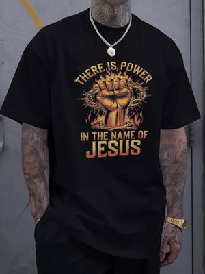 #ad #ad There is Power in the Name of Jesus Graphic T Shirt for Men Religious Christia $9.99