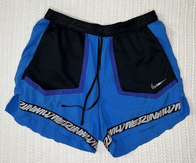 NIKE MENS MD Medium FLEX STRIDE WILD RUN RUNNING SHORTS 5'' BLUE BLACK