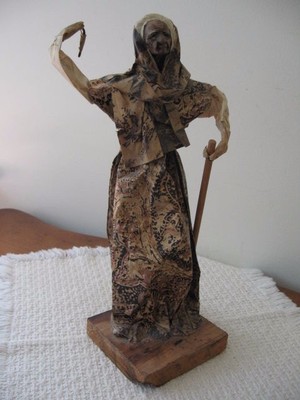 Mexican Folk Art Paper Mache Wise Elder Figurine Signed Kalani '92 12.5''