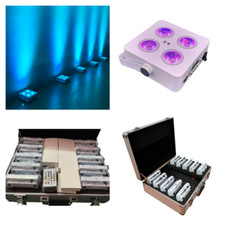 10/carry case 6in1 RGBWA UV 4x18w Wireless Par Light DMX Battery Powered Uplight